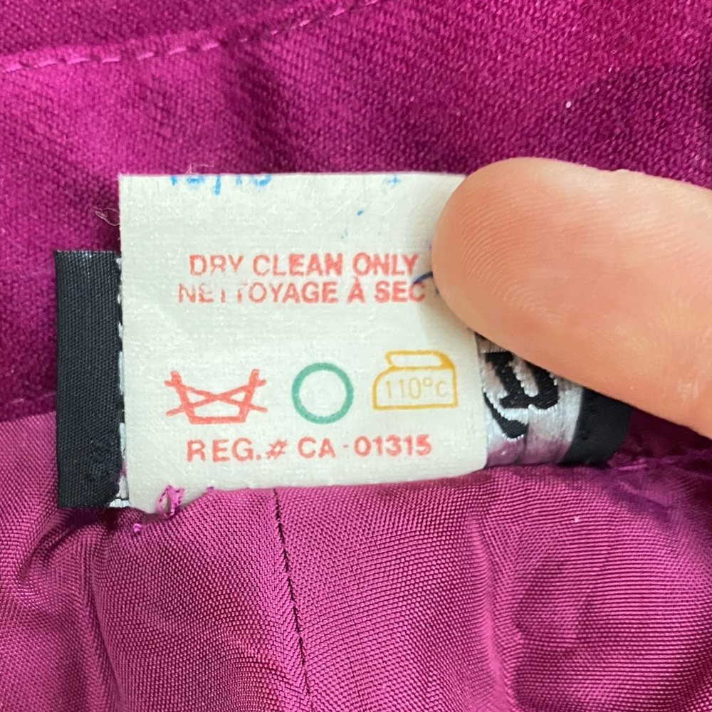 Vintage Gaytown Fuchsia Wool Pleated Front Trouser Pants 12 - Picture 4 of 16